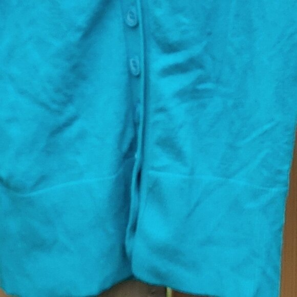 PRETTY Ricki's Short Sleeve Cardigan Women's Medium Deep V - Picture 2 of 4